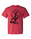 12 Monkeys T-shirt adult regular fit heather red cotton graphic tee