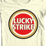 Lucky Strike Cigarette T-shirt vintage nostalgic smoking cotton graphic tan tee