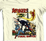 Avengers Final Battle T-shirt vintage retro style 70s 100% cotton beige tee