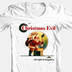 Christmas Evil t-shirt retro horror slasher movie cotton white tee