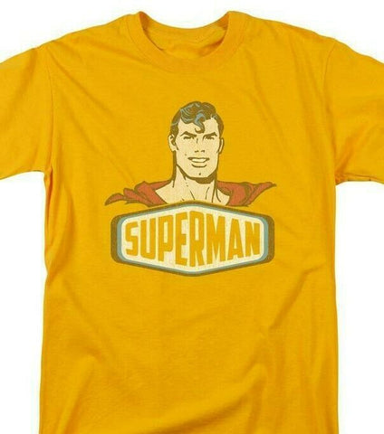 Superman T-shirt DC comic book Golden Age retro cotton gold tee 