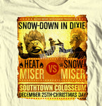 Snow Miser vs Heat Miser T-shirt Year Without a Santa Clause Christmas graphic tee throwback design tshirt for sale