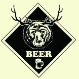 BEER T-shirt Bear Deer funny hunting novelty 100% cotton graphic tee