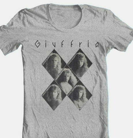 Giuffria T-shirt 1980s metal retro rock cotton blend grey graphic concert tee