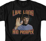 Star Trek Retro Sci-Fi Spock Live Long and Prosper graphic t-shirt CBS114