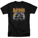 Batman T-shirt 70s comic book art retro 80s cartoon DC black graphic tee DCO645