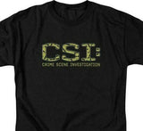 CSI t-shirt TV crime drama collage logo 100% cotton graphic tee CBS946