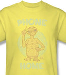 E.T. T-shirt Phone Home yellow 1980s vintage style cotton tee movie UNI542