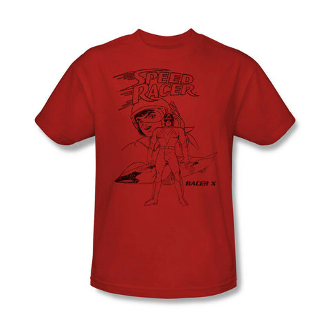 Speed Racer X T-shirt retro 80's Saturday morning cartoon cotton red tee throwback design tshirt for sale