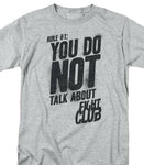 Fight Club T-shirt First Rule regular fit cotton blend sports grey graphic tee