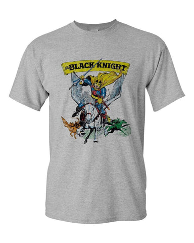Black Knight T-shirt Marvel Comics cotton blend regular fit gray graphic tee
