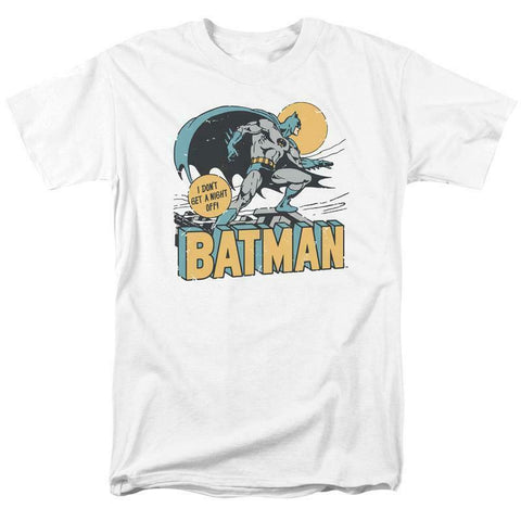Bat Man T-shirt comic book retro 80s cartoon DC Robin white superhero tee DCO756