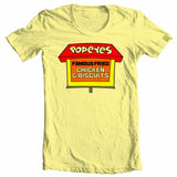 Popeyes Fried Chicken T-shirt retro vintage fast food 100% cotton yellow