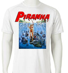 Piranha Dri Fit graphic T-shirt retro 80s sci fi horror movie SPF sun shirt