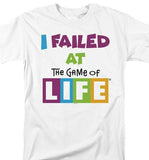 Game of Life T-shirt I Failed classic fit retro 70s 80s toys graphic white tee