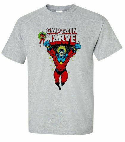 Captain Marvel T-shirt 70s original comic book adult regular fit graphic tee