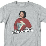 Mork & Mindy Nanu Nanu T-shirt retro 70s classic tv Robin Williams gray CBS1552