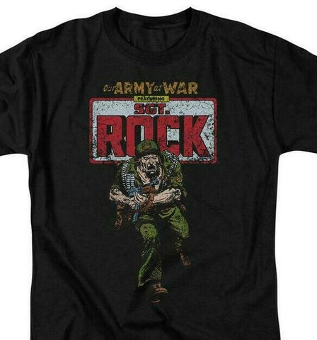 Sgt Rock T-shirt DC Comics black 100% cotton graphic tee shirt for sale