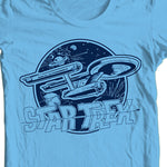 Star Trek Enterprise T-shirt original series cotton Kirk Spock blue tee throwback design tshirts for sale