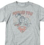 Superman T-shirt Fooled You DC comic book Silver Age retro grey tee 