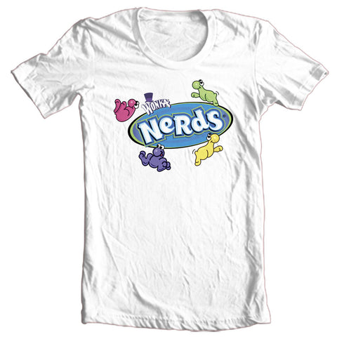 Nerds T-shirt Willie Wonka retro brands cotton graphic white tee