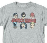 Justice League DC Heroes T-shirt Batman Superman superfriends grey cotton DCO819