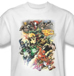 Justice League T-shirt Free Shipping cotton white tee superhero DC comics JLA329