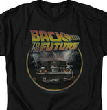 Back to the Future DeLorean T Shirt men's regular fit black tee retro 80s movie graphic tee for sale