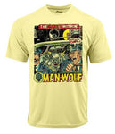 Man Wolf Dri Fit graphic Tshirt moisture wick SPF retro comic book sport tee