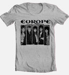 Europe T-shirt 1980's heavy metal rock concert retro 100% cotton graphic tee
