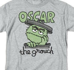 PBS Sesame Street Oscar the grouch Retro 60s 70s graphic gray t-shirt SST118
