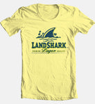 Landshark Beer T-shirt 100% cotton regular fit crew neck yellow graphic tee