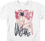 Harley Quinn T-shirt Mentally Unstable adult regular fit graphic tee BM2837