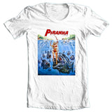 Piranha T-shirt retro 70s horror movie 100% cotton white film free shipping tee