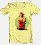 Retro Pin Up Girl Red Dress T-shirt vintage 100% cotton graphic rockabilly tee