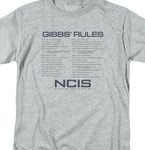 NCIS TV Drama series Gibbs Rules Graphic heather gray cotton T-shirt CBS1608