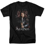 Lord of Rings T-shirt adult mens black cotton Aragorn Ranger graphic tee LOR3004