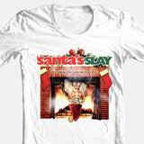 Santa's Slay T-shirt Christmas horror men's adult regular fit white graphic tee