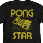 Atari Pong Star T-Shirt regular fit men's cotton graphic tee retro 80's video arcade game for sale