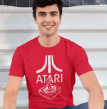 Atari distressed logo T-shirt throwback design red video game graphic tee for sale