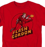Flash Gordon vintage design T-shirt red men's regular fit cotton tee classic comic book style graphic tee