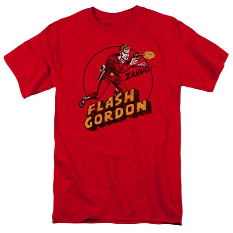 Flash Gordon vintage design T-shirt red men's regular fit cotton tee classic comic book style graphic tee