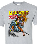 Man Wolf vs Kraven the Hunter T-Shirt Marvel Comics regular fit men's tee retro vintage silver age graphic tee