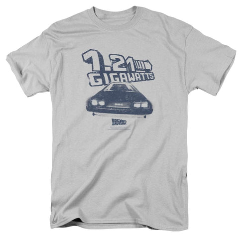 Back To Future 1.21 Gigawatts T-shirt men's regular fit cotton tee retro 80's throwback design tshirt for sale