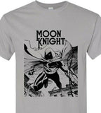 Moon Knight T-shirt retro 70's Marvel Comics throwback design gray tee
